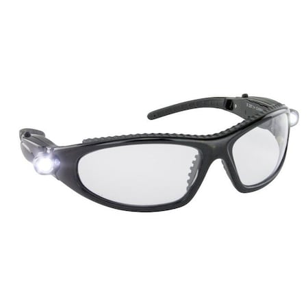 Sas Safety DUAL LED EYEWEAR BLACK/CLEAR SA5420
